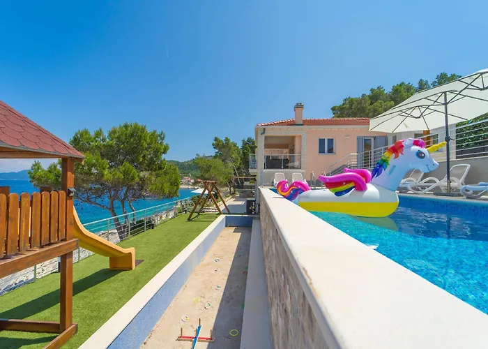 Beachfront Grski Rat Korcula With Pool By Adriaticluxuryvillas